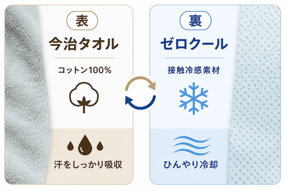 今治タオルと冷感生地のハイブリッドタオル「ひんやり今治タオル」｜ー℃（マイナスディグリー）