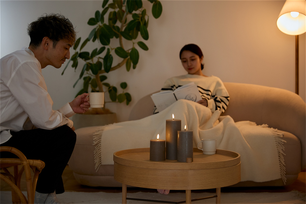 ボディは本物のロウ、炎はLEDの「ピラーキャンドル ラスティック」｜UYUNI LIGHTING（ウユニライティング）