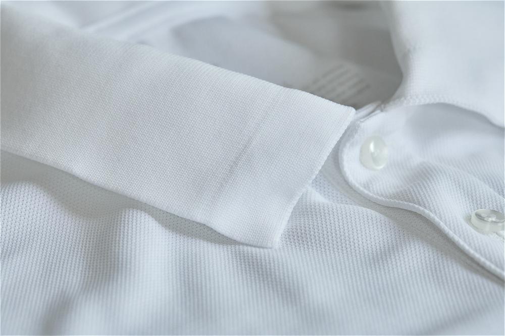 《ポロシャツ》和紙×ポリの快適設計で、湿気を吸って逃す、「和紙糸メディアポロシャツ」｜K-3B