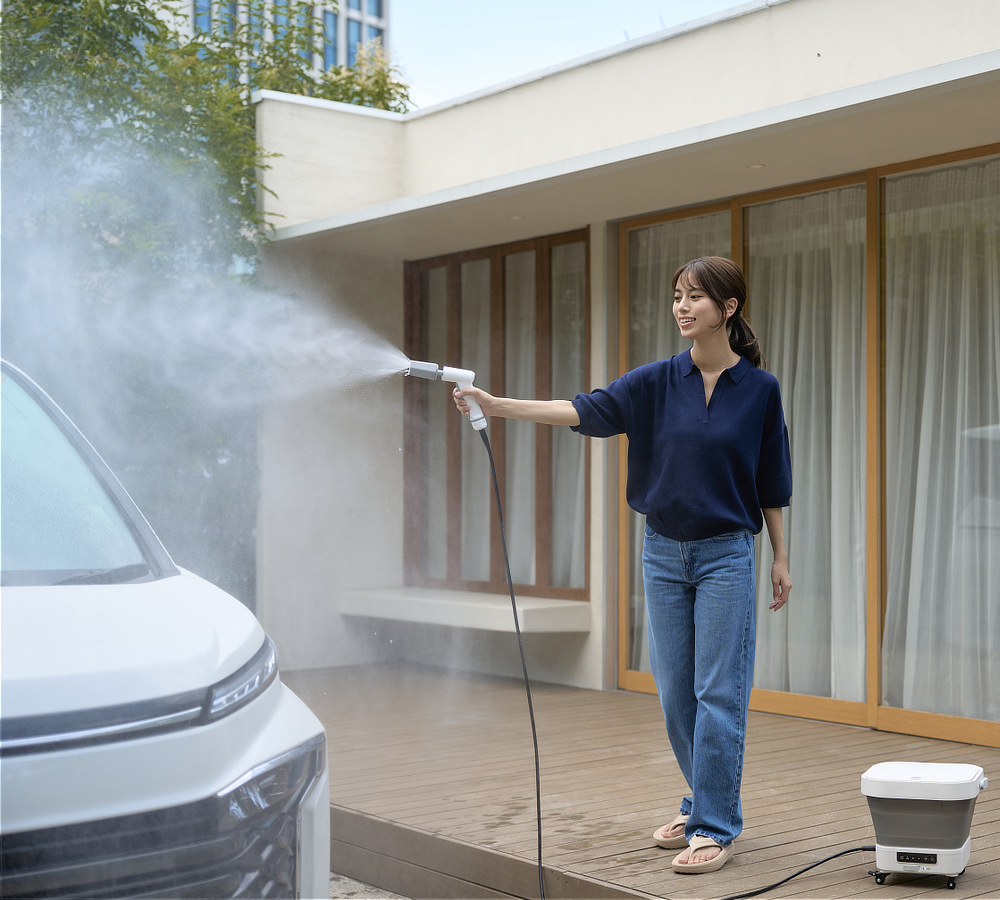 水道・電源いらず。ウルトラファインバブルで、優しく強力洗浄できる「高圧洗浄機」|MIRABLE AQUABLAST