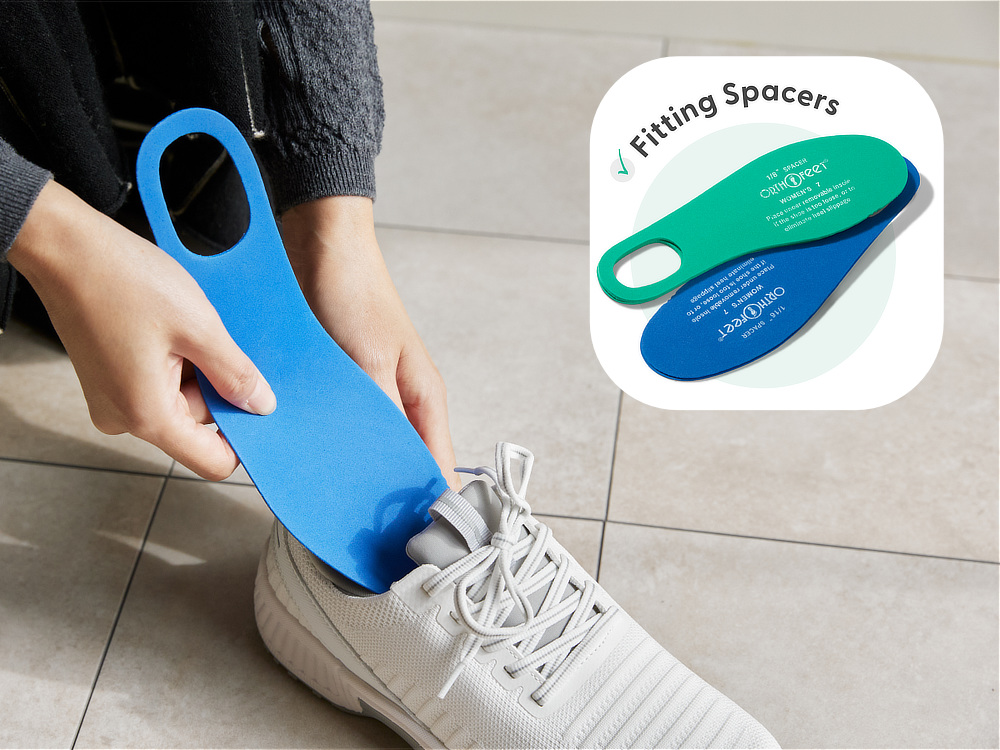 季節によって靴下の厚みが変わる場合も、この「フィッティングスペーサー」で、ちょうどいいサイズ感に調整できる｜スッと履けて、すっぽりフィットする「コンフォートスニーカー」｜Orthofeet（オーソフィート）