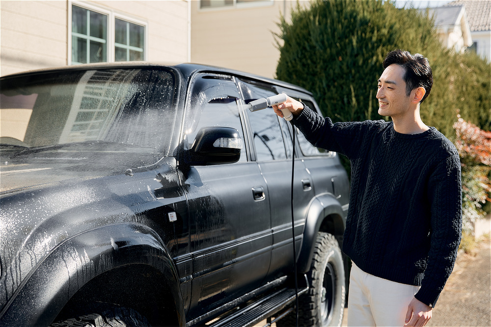 水道・電源いらず。ウルトラファインバブルで、優しく強力洗浄できる「高圧洗浄機」|MIRABLE AQUABLAST