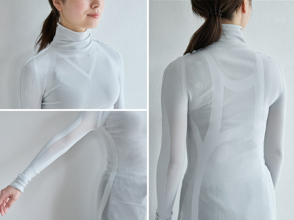 《ハイネックインナー／男女兼用》 UVカット98％、縫い目なしで動きやすい「サラリフィット」｜Salari