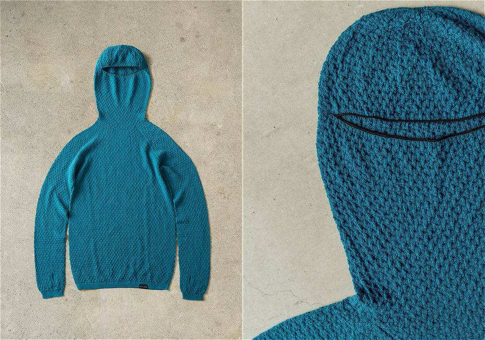 Image: https://1fl0kyr79c.user-space.cdn.idcfcloud.net/photographes/ea5305fc1eab01be013887dbebd31929.jpg ウールと再生ポリエステルを組み合わせたニットのインナーウェア|《フーディニット/男女兼用》自然な調湿・調温・防臭、フリーな履き心地の「WUNDER WEAR HOODIE」|BRING