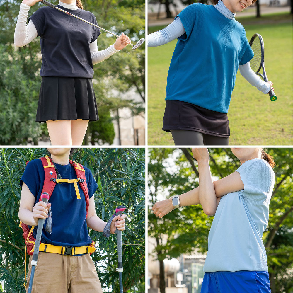 《Tシャツ＋アームカバー》UPF50+、縫い目なしで動きやすい「サラリ T」｜Salari