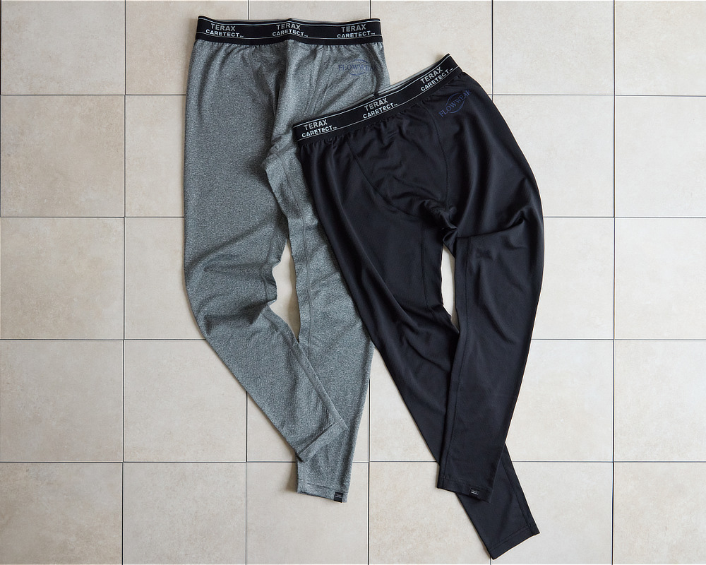 《一般医療機器  血行促進・疲労回復ウエア》 テラヘルツ鉱石粉末を特殊プリントした「FLOW WEAR」｜遠赤技研