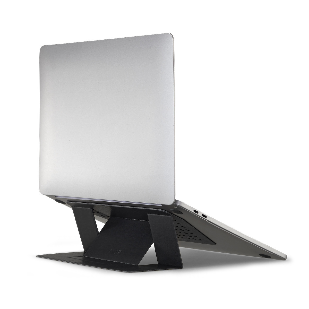 ノートパソコンスタンド／レザータッチ》薄さ3ミリ！目線が上がって