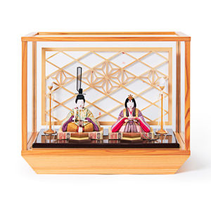 2台限定 新作 ガラスケース入り 日本伝統工芸をコンパクトに 美しく守りながら飾れる木目込の プレミアム雛人形 第三期受注分 清雅雛 Monoco