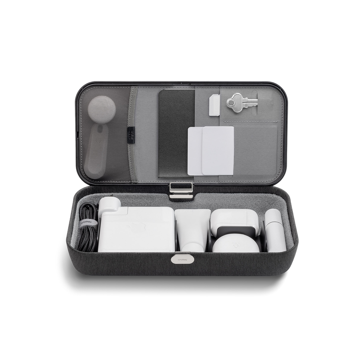 【orbitkey】ワイヤレス充電台付きガジェットケース 仕事道具を“好みの配置”で収納、ワイヤレス充電台つきの