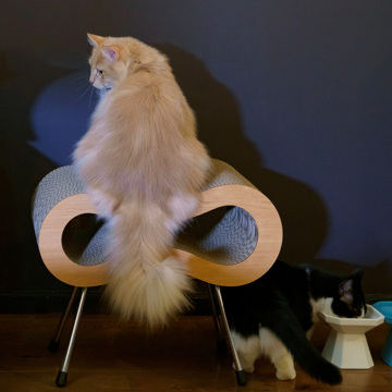 作品名『爪を研ぐ猫』｜《スツールMidi》思いっきりガリガリしても研ぎカスがほぼ出ない、爪研ぎ家具｜MOCK things by hand