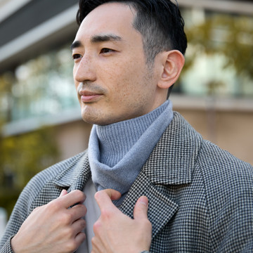 カシミヤ、巻かずにスポン!|《単色》なめらか極細毛、すっきり軽い着け心地の「カシミヤネックウォーマー」|el alto