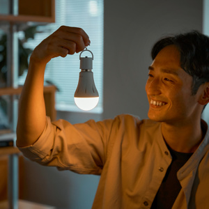 毎日使う照明が防災用品に。停電時でも点灯するバッテリー内蔵ライト｜ずっとライト