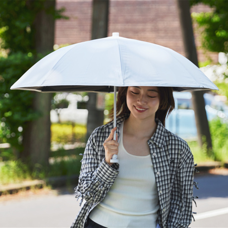 夏は、日陰より“さえぎる陰”｜《晴雨兼用／ギフト袋入り》遮光率100％、折り畳まない“短傘”｜+TIC HYBRID