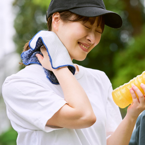《ハンカチタイプ》今治パイルと冷感生地のハイブリッドタオル｜ー℃