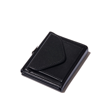 これ、名刺入れかと思った！｜《スキミング防止機能付》１軍カードに直アクセス、コイン・お札も入る「コンパクト財布」｜EXENTRI｜BLACK