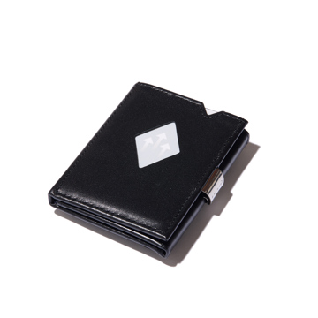 これ、名刺入れかと思った！｜《スキミング防止機能付》１軍カードに直アクセス、コイン・お札も入る「コンパクト財布」｜EXENTRI｜BLACK