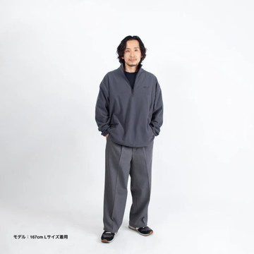 BLACK FRIDAY  2025｜【16,500円→12,980円】ユニセックスで着られる、ハーフジップの「フリースジャケット」｜TARROW×SOCIAL APARTMENT｜GRAY／L