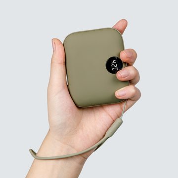 BLACK FRIDAY  2025｜【4,860円→3,980円】USB充電式カイロ＆モバイルバッテリー 「あったかPOMI ポケットカイロ 9600mAh」｜Coolean｜カーキ