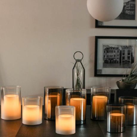BLACK FRIDAY  2025｜【7,700円→3,850円】キャンドルのように灯がゆらぐ、ガラスシェードLED キャンドル Lunga ｜DI CLASSE