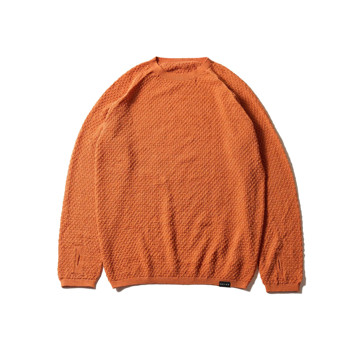 やっぱりウール。下着のチョモランマ！｜《クルーネックニット／男女兼用》自然な調湿・調温・防臭、フリーな履き心地の「WUNDER WEAR シームレス クルーネック」｜BRING｜PUMPKIN／L