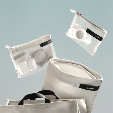 “TECHトート“とスマート通勤｜《ポーチ３点セット》バッグの中をスマートに整えるポーチトリオ｜Orbitkey