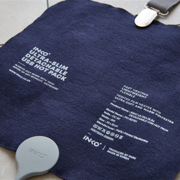 薄さ1.5ミリの“ぽっかぽか”シート型ヒーター｜《9W／20×20cm》クリップ付きで服に仕込める！銀ナノインクで温める特許技術の「USBウェアラブルヒーター」｜INKO