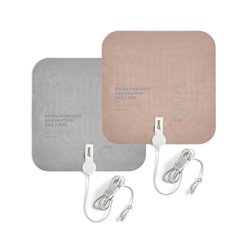 薄さ1.5ミリの“ぽっかぽか”シート型ヒーター｜《18W／30×30cm》どこでもあったかデスクワーク！銀ナノインクで温める特許技術、USB-C対応「EXTRAヒーティングパッド スエード」｜INKO