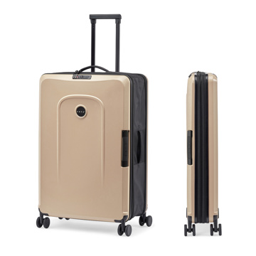 旅のあとも美しい｜《95L》収納時には、約1／2にスリム化できる、オランダ発のスーツケース「foldaway」｜senz°｜シャンパンブラウン