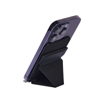 ほしい時だけ“出現”！ 極薄マルチスタンド｜《スマホスタンド》指１本で脚が出現する、薄さ5.5mmのスマホスタンド「snap on」（MagSafe対応）」| MOFT｜ジェットブラック