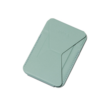 ほしい時だけ“出現”！ 極薄マルチスタンド｜《スマホスタンド》指１本で脚が出現する、薄さ5.5mmのスマホスタンド「snap on」（MagSafe対応）」| MOFT｜スモークターコイズ