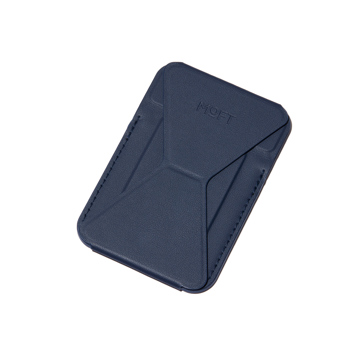 ほしい時だけ“出現”！ 極薄マルチスタンド｜《スマホスタンド》指１本で脚が出現する、薄さ5.5mmのスマホスタンド「snap on」（MagSafe対応）」| MOFT｜ネイビーブルー