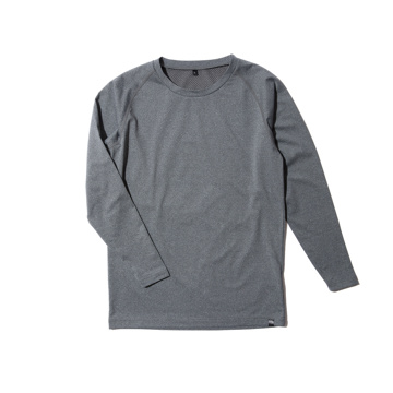 “着るテラヘルツ鉱石”で、血行促進！｜《一般医療機器  血行促進・疲労回復ウエア》テラヘルツ鉱石粉末を特殊プリントした「FLOW WEAR」｜遠赤技研｜アンダーシャツ／杢グレー／LLサイズ