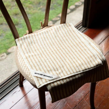 MONOCO OUTLET｜【3300円→2640円】桐生シルク20％ フェイスタオル｜WITH OR WITHOUT｜Ivorystripe