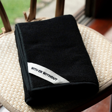 MONOCO OUTLET｜【5500円→4400円】桐生シルク10％ バスタオル｜WITH OR WITHOUT｜Black