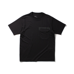 《Tシャツ》和紙×ポリの快適設計で、湿気を吸って逃す、「和紙糸ラバープリントクルーネックTシャツ」｜K-3B