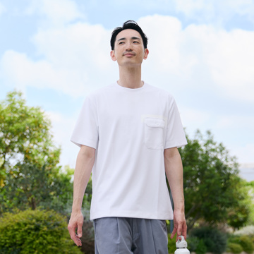 猛暑？酷暑？ クールにいこう｜《Tシャツ》和紙×ポリの快適設計で、湿気を吸って逃す、「和紙糸ラバープリントクルーネックTシャツ」｜K-3B