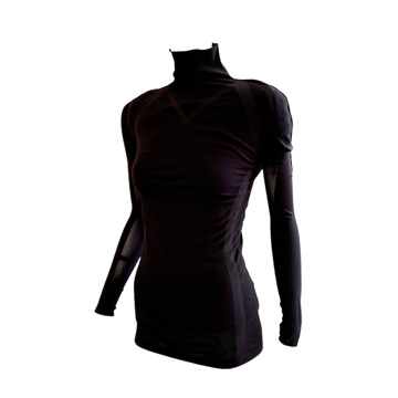 着心地のいい“日焼け止め”｜《ハイネックインナー／男女兼用》 UVカット98％、縫い目なしで動きやすい「サラリフィット」｜Salari｜ブラック