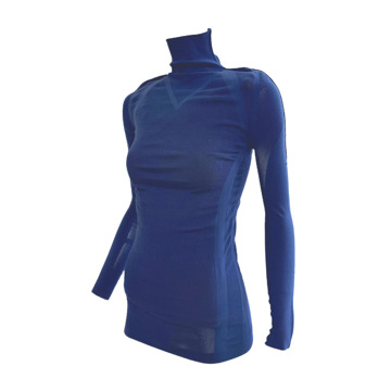 着心地のいい“日焼け止め”｜《ハイネックインナー／男女兼用》 UVカット98％、縫い目なしで動きやすい「サラリフィット」｜Salari｜ネイビー