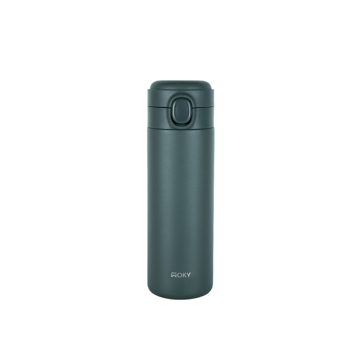 その味変、水筒のせいかも？！｜《ワンプッシュ／450ml》 スポドリOK、金属臭・ニオイ移りなし、チタンセラミックコーティング・ボトル｜WOKY｜グリーン