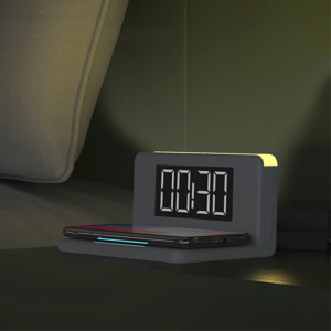 【4,950円→3,039円】置くだけ充電、ベッドサイドすっきり。「ワイヤレス充電クロック」｜RELAX
