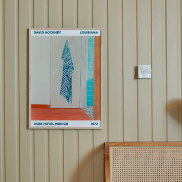 世界一美しい美術館を、暮らしの一角に｜《ポスター》ルイジアナ美術館の展覧会アーカイブポスター｜Park Hotel Münich  / David Hockney
