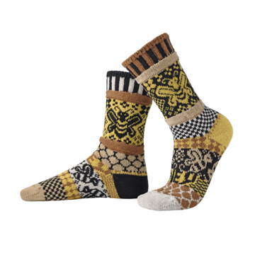 足元ハッピー！ 未来に“ちょい足し”｜楽しい、かわいい、チャリティーソックス｜SOLMATE SOCKS｜ハニービー／L（27-29）